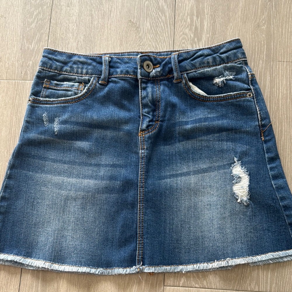 Zara Blue A-line Mini Skirt Casual